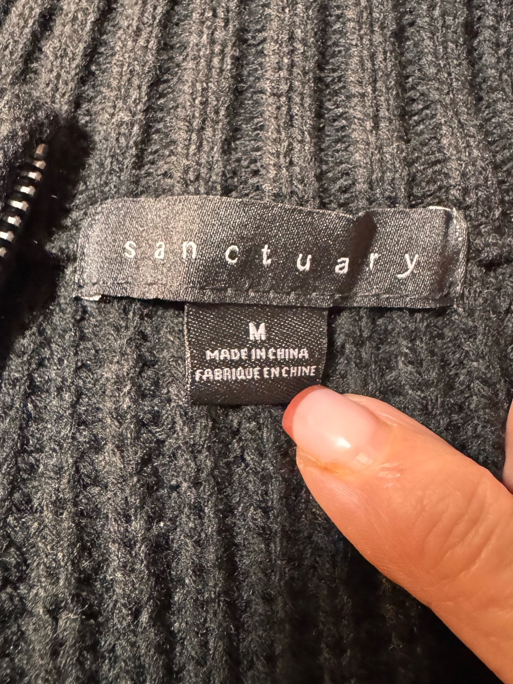 Sanctuary Sporty Striped Half-Zip Pullover Sweater - Black & White - Sz Medium - Picture 9 of 10